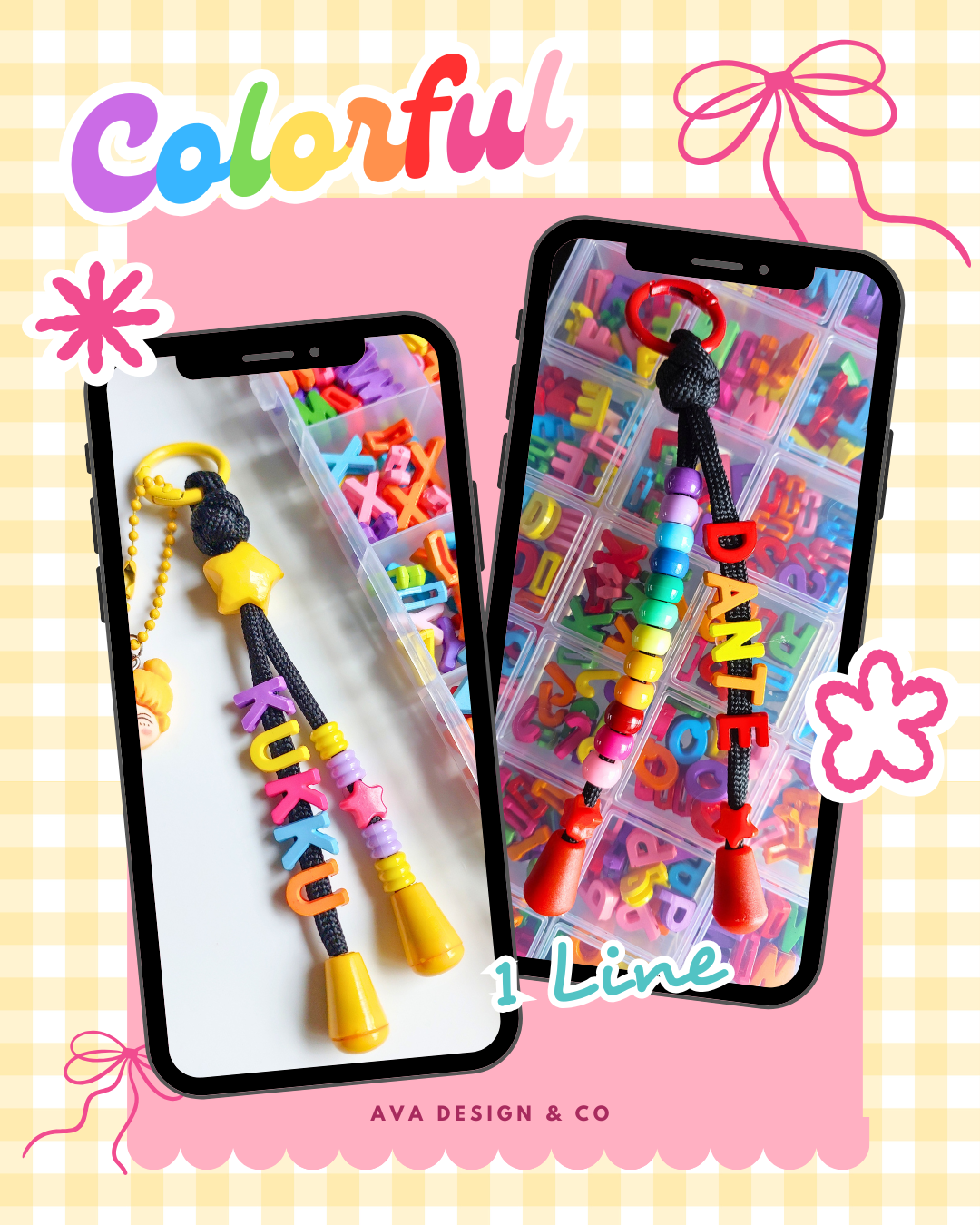 Personalized Mini Name Keychain – Colorful 🌈