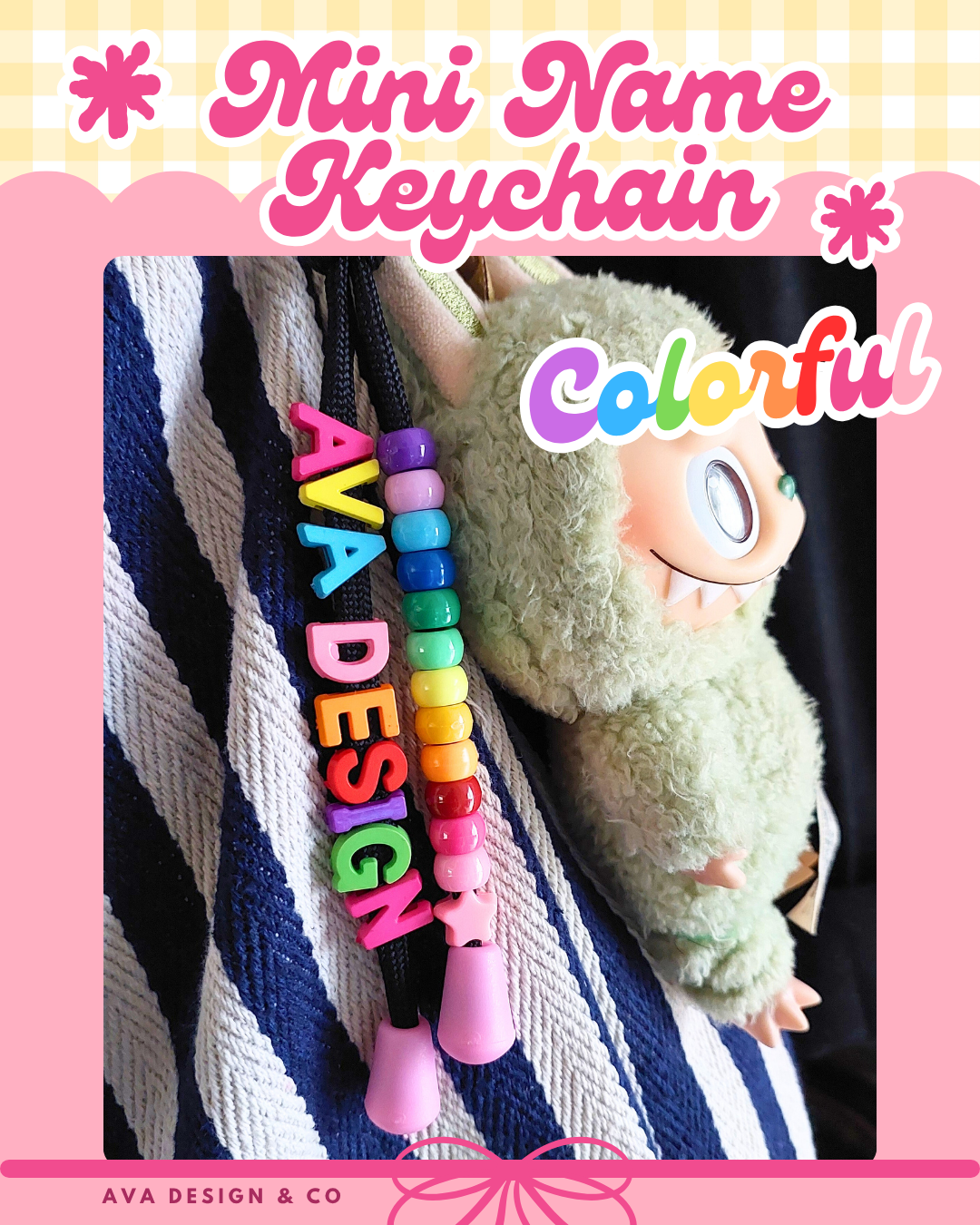 Personalized Mini Name Keychain – Colorful 🌈