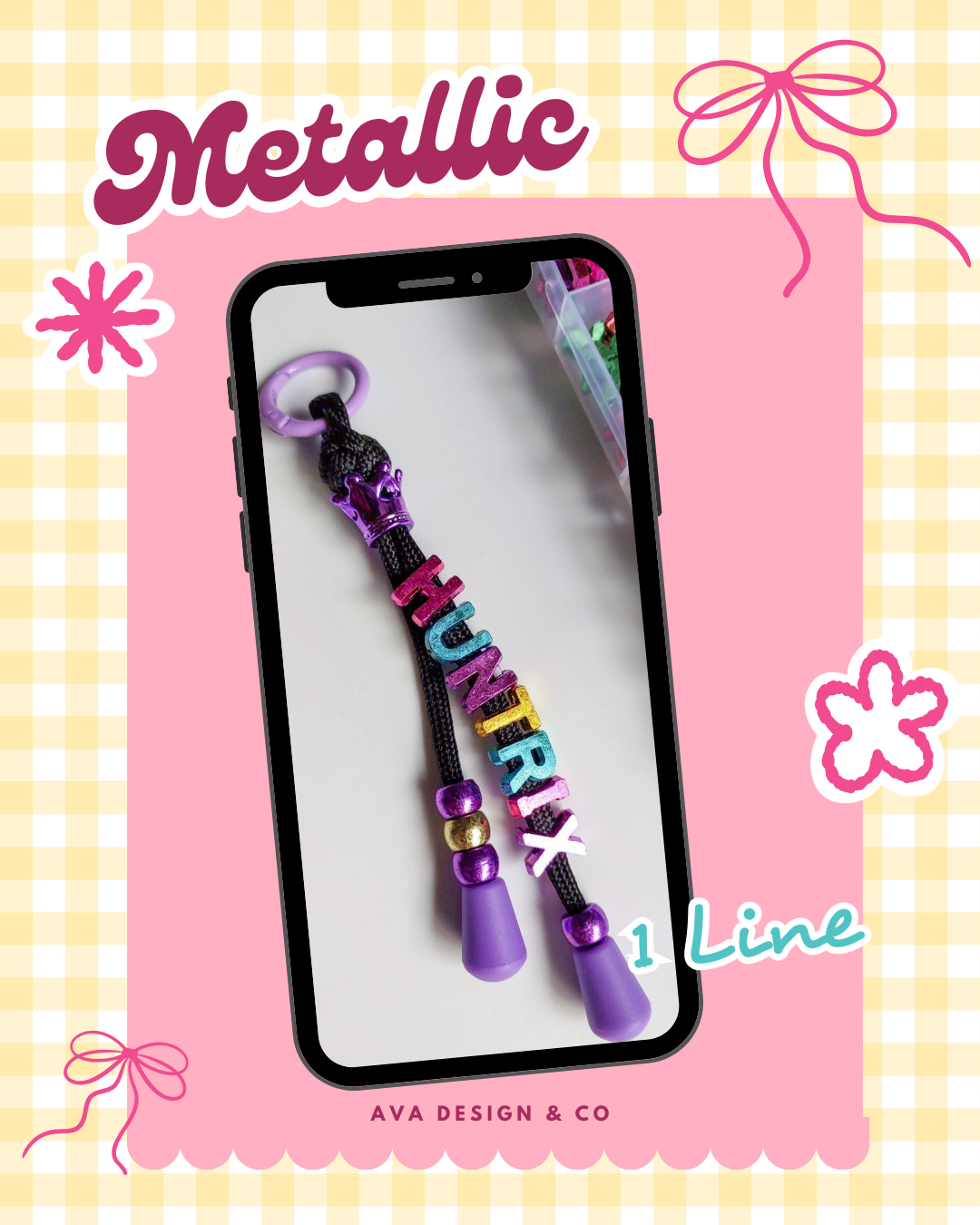 Personalized Mini Name Keychain – Metallic ✨