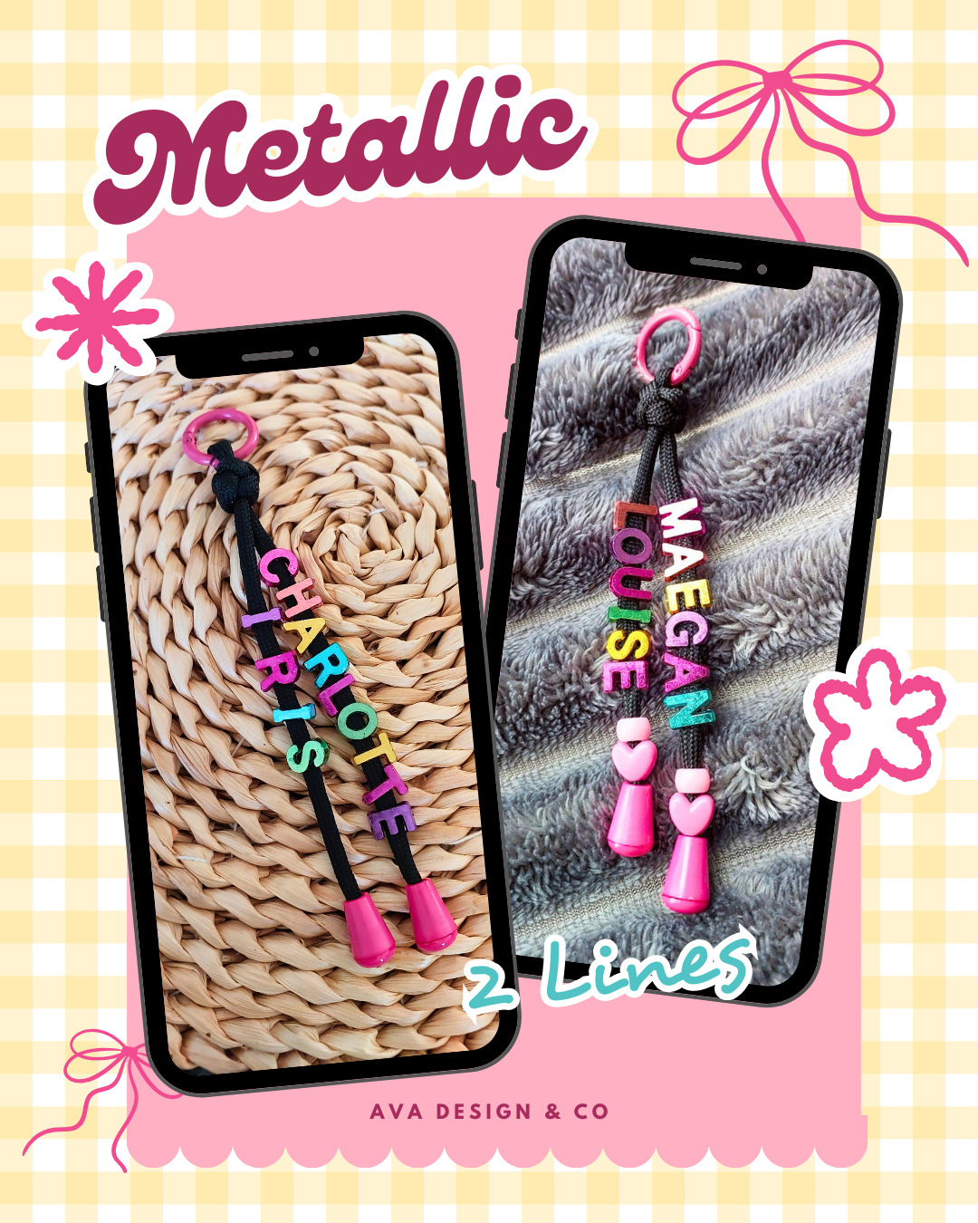 Personalized Mini Name Keychain – Metallic ✨