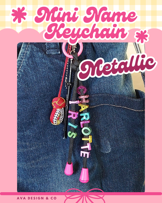 Personalized Mini Name Keychain – Metallic ✨