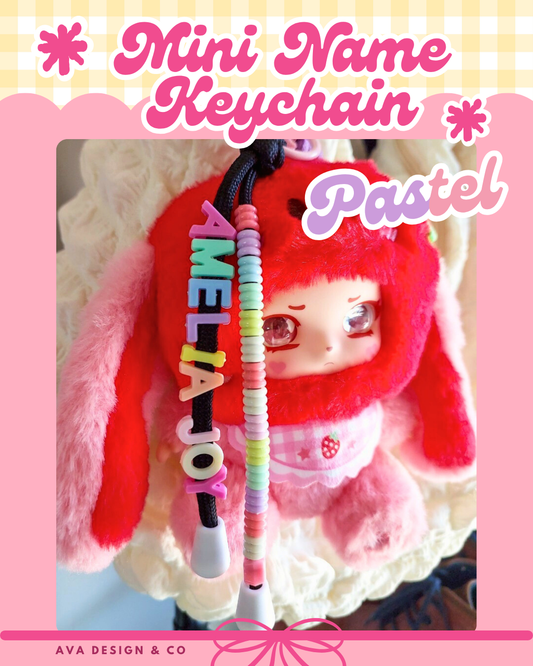 Personalized Mini Name Keychain – Pastel 🌸