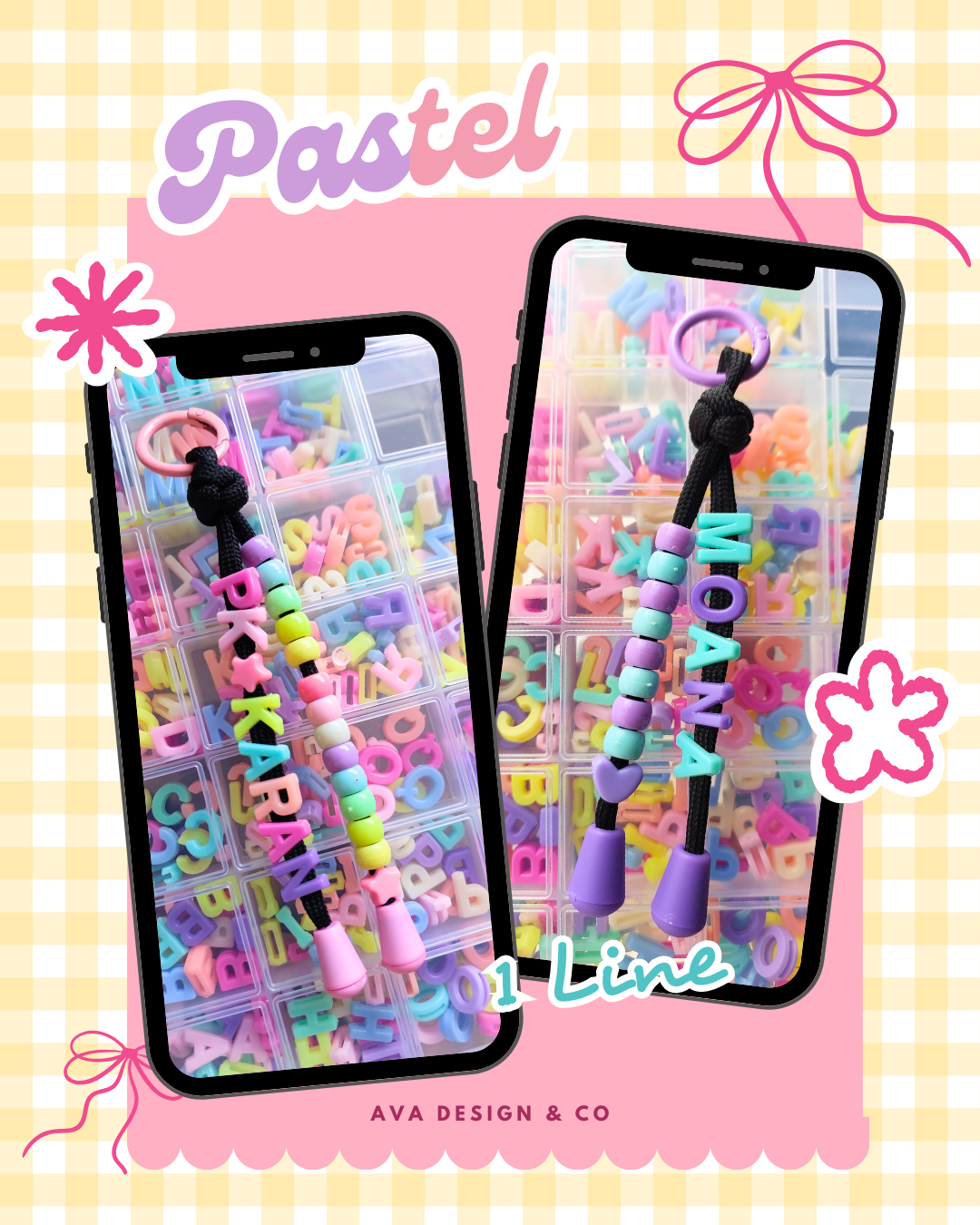 Personalized Mini Name Keychain – Pastel 🌸