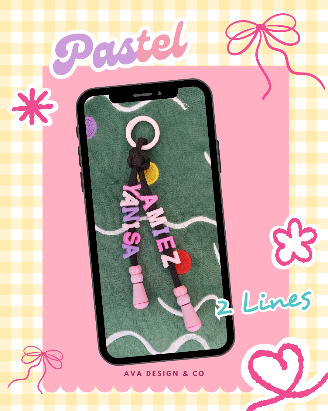 Personalized Mini Name Keychain – Pastel 🌸