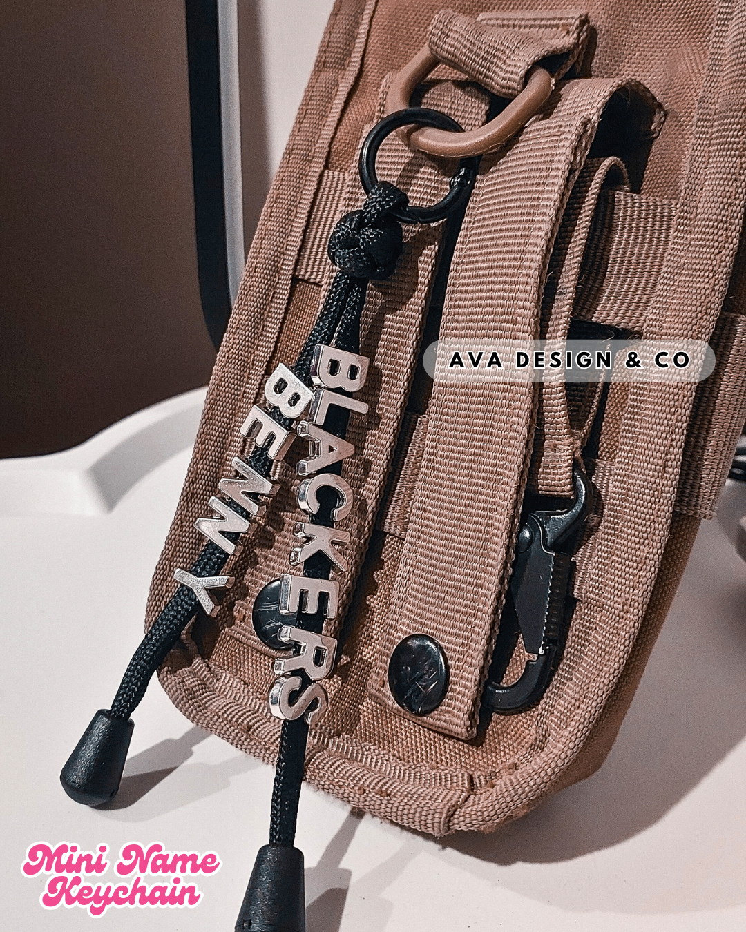 Personalized Mini Name Keychain – Silver 🩶