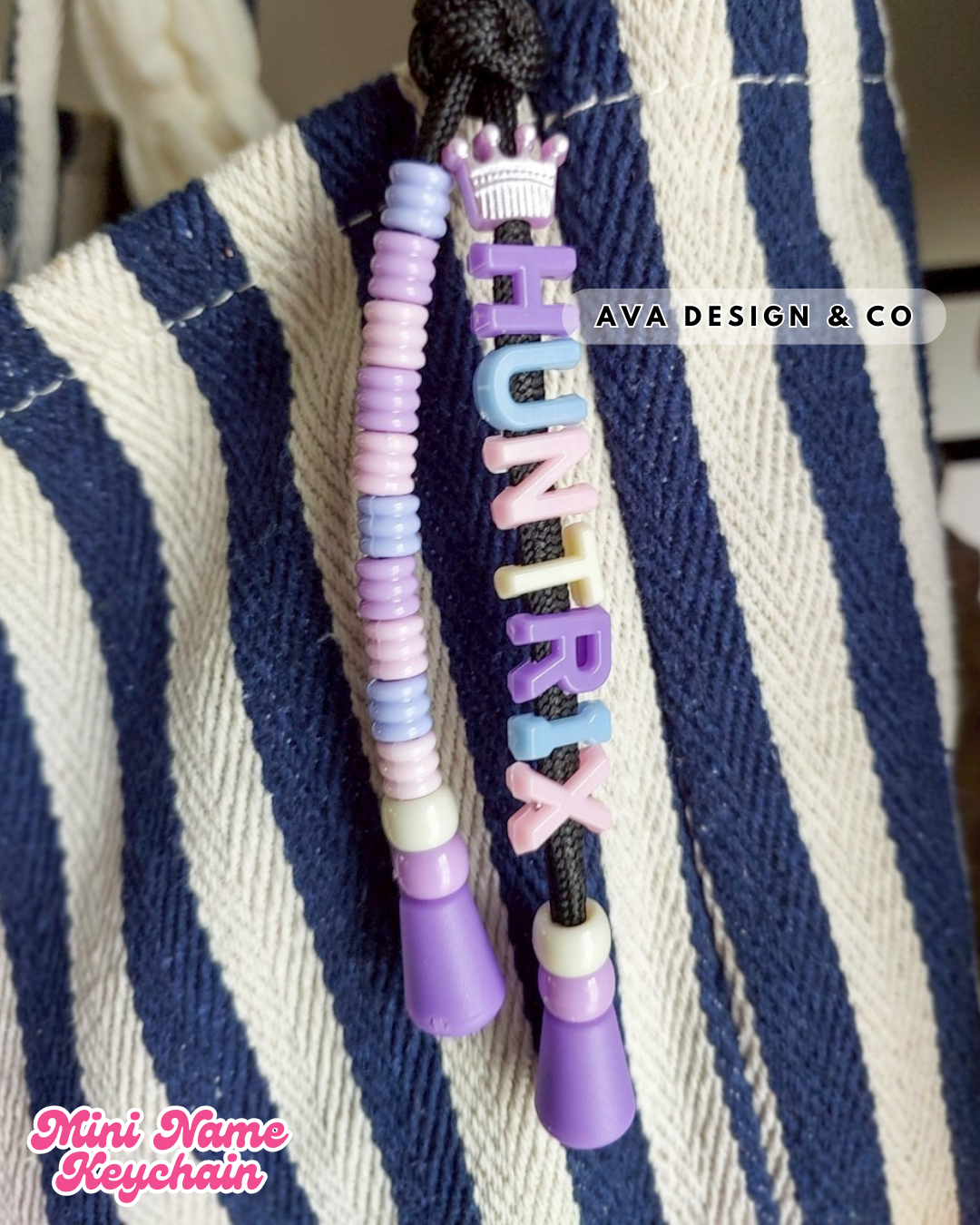 Personalized Mini Name Keychain – Pastel 🌸