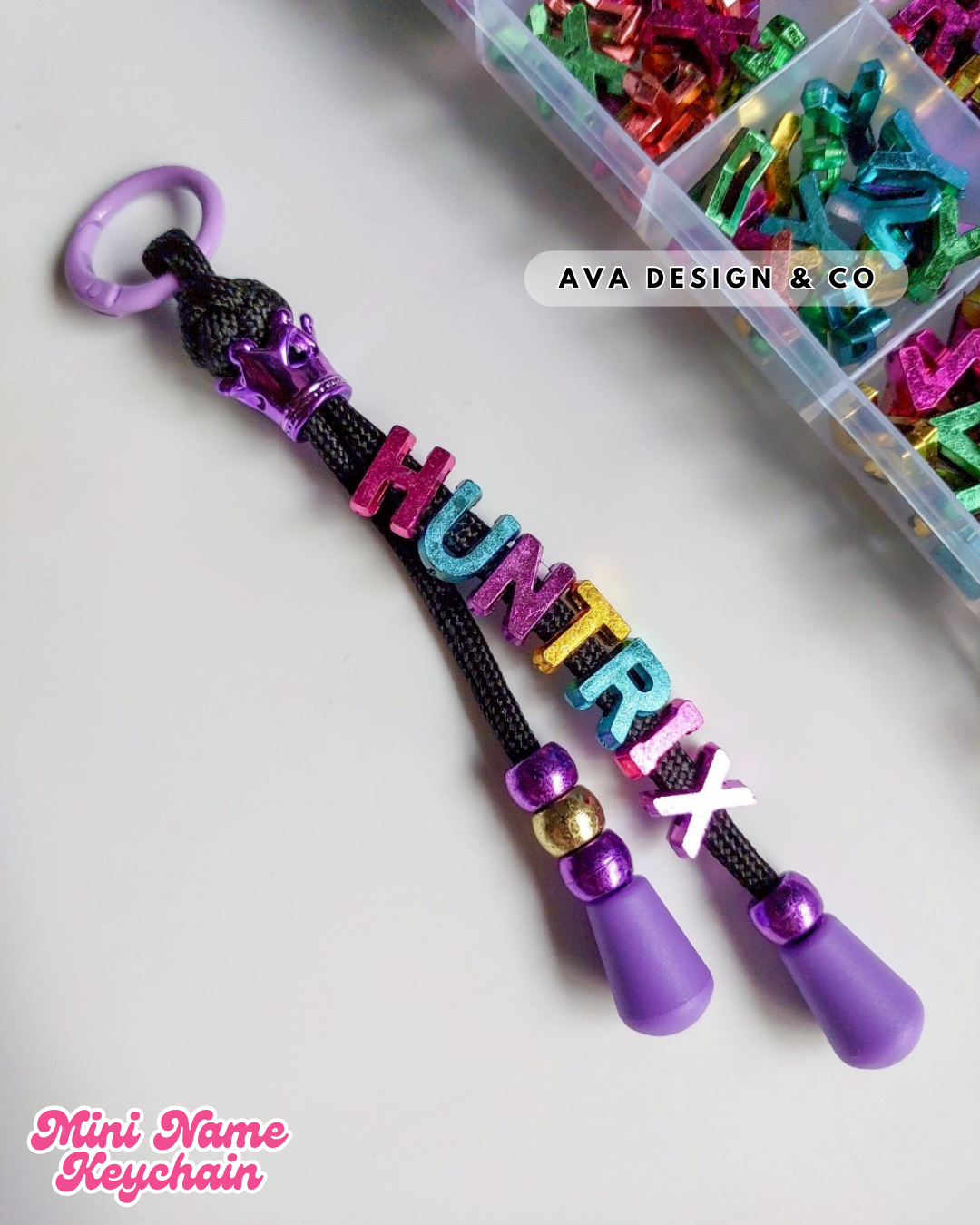 Personalized Mini Name Keychain – Metallic ✨