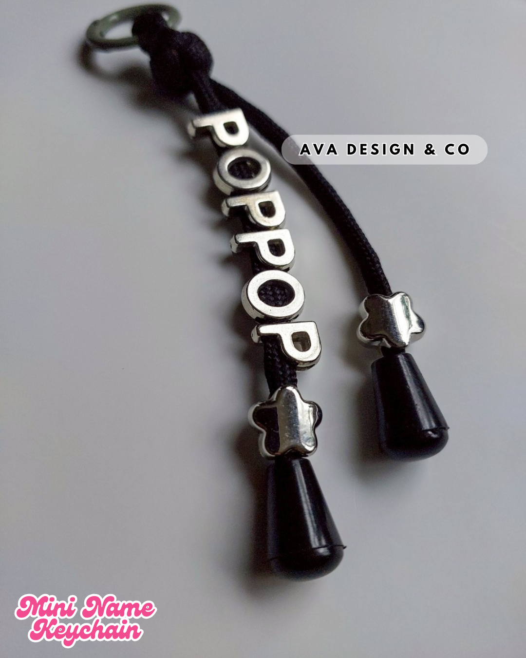 Personalized Mini Name Keychain – Silver 🩶