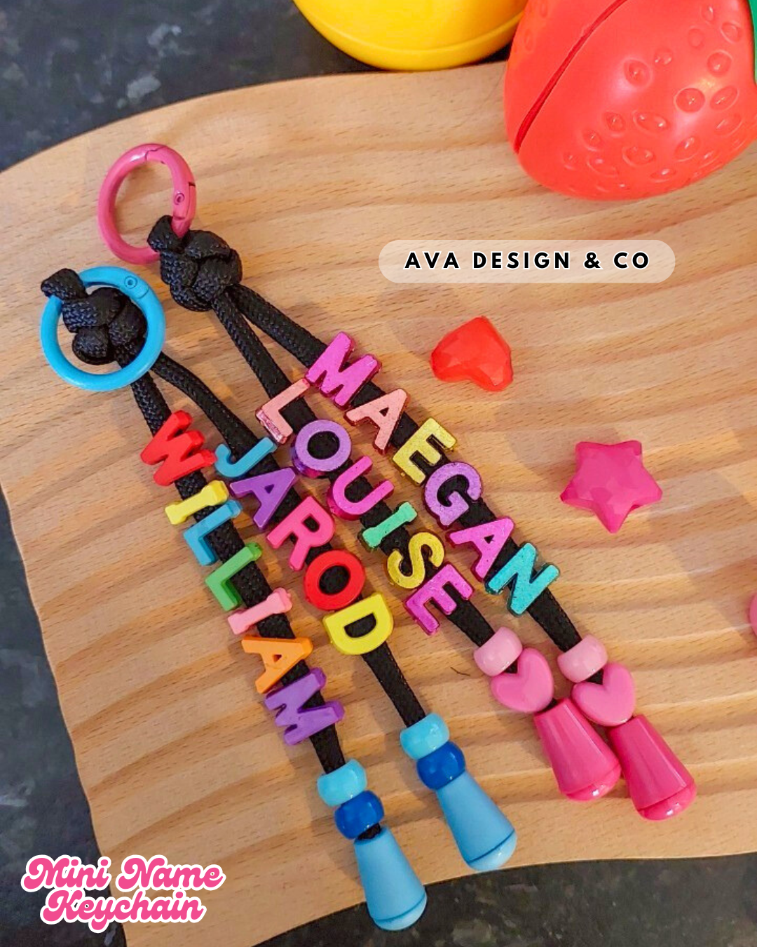 Personalized Mini Name Keychain – Colorful 🌈