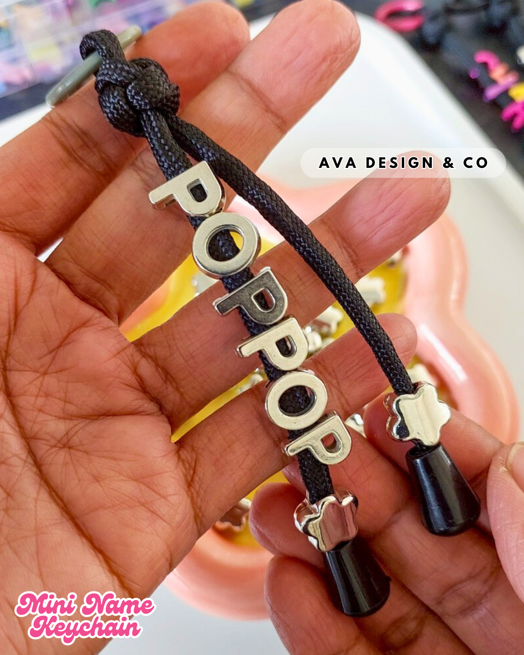 Personalized Mini Name Keychain – Silver 🩶