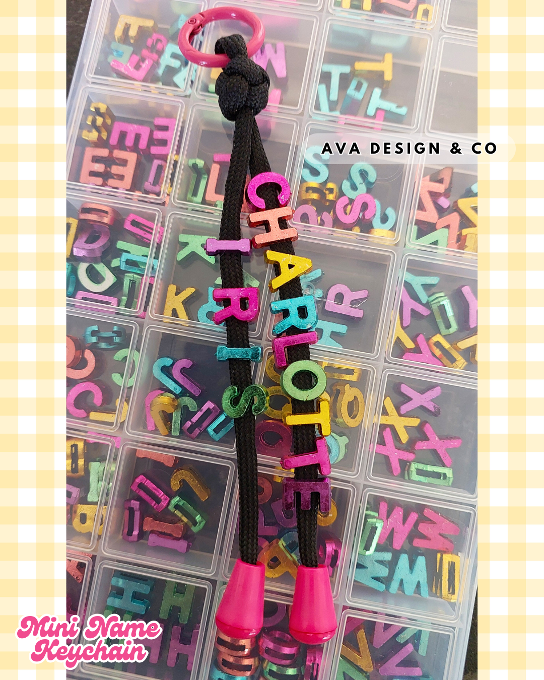 Personalized Mini Name Keychain – Metallic ✨