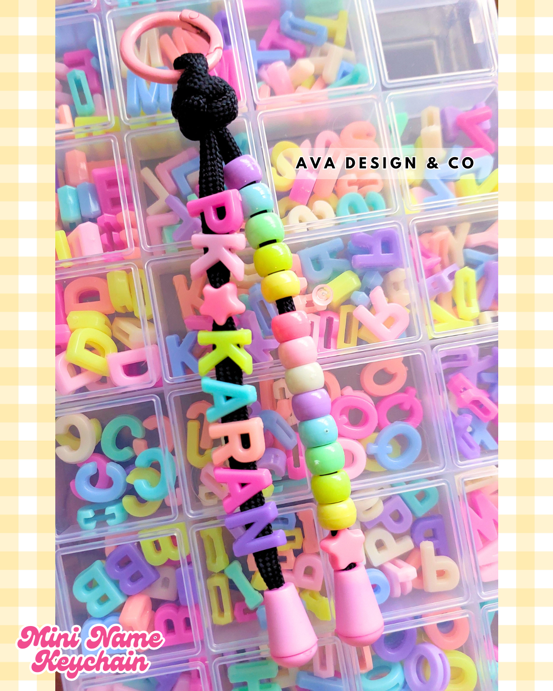 Personalized Mini Name Keychain – Pastel 🌸