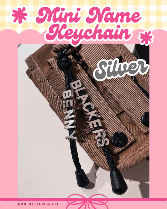 Personalized Mini Name Keychain – Silver 🩶