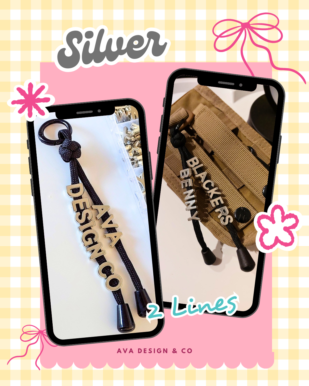 Personalized Mini Name Keychain – Silver 🩶